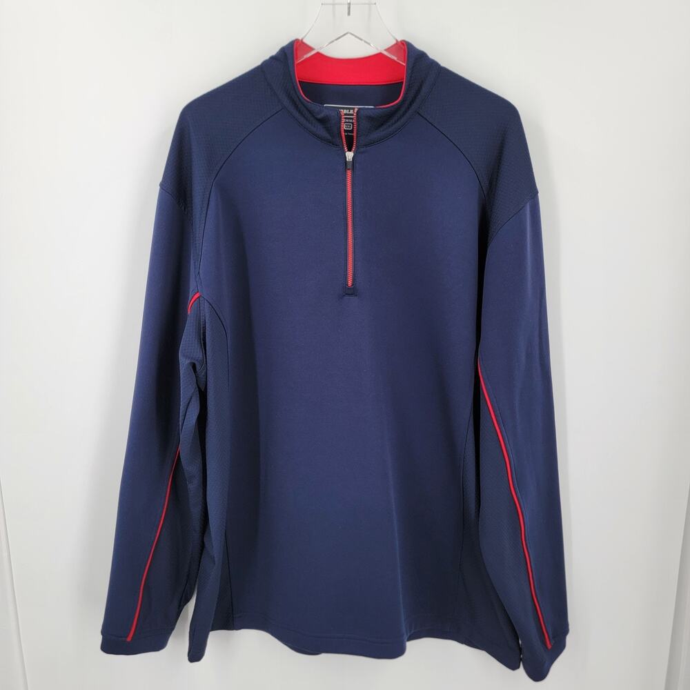 Pebble Beach Golf Shirt Mens XXL Blue 1/4 Zip Pullover Long Sleeve Performance